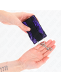 KINK - MUÑEQUERAS CORTAS DE ENCAJE TERCIOPELO Y UNIÓN DE NYLON VIOLETA/NEGRO 23 X 6.5 CM