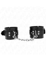 KINK - MUÑEQUERAS NEGRO CON CORREA NEGRO AJUSTABLE 17-28 CM X 6 CM