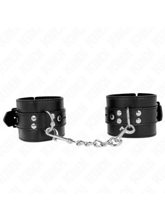 KINK - MUÑEQUERAS NEGRO CON CORREA NEGRO AJUSTABLE 17-28 CM X 6 CM