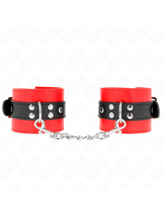 KINK - MUÑEQUERAS ROJO CON CORREA NEGRO AJUSTABLE 17-28 CM X 6 CM