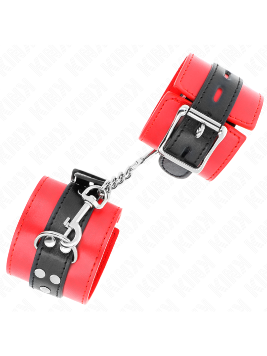 KINK - MUÑEQUERAS ROJO CON CORREA NEGRO AJUSTABLE 17-28 CM X 6 CM