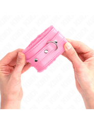 KINK - MUÑEQUERAS FORRADAS PREMIUM ROSA CON CORREA ROSA AJUSTABLE 17-29 CM X 6 CM