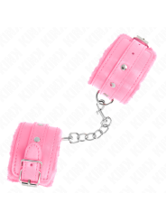 KINK - MUÑEQUERAS FORRADAS PREMIUM ROSA CON CORREA ROSA AJUSTABLE 17-29 CM X 6 CM