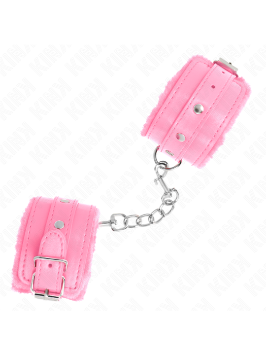 KINK - MUÑEQUERAS FORRADAS PREMIUM ROSA CON CORREA ROSA AJUSTABLE 17-29 CM X 6 CM