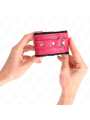 KINK - MUÑEQUERAS FORRADAS PREMIUM NEGRO CON CORREA FUCSIA AJUSTABLE 17-29 CM X 6 CM