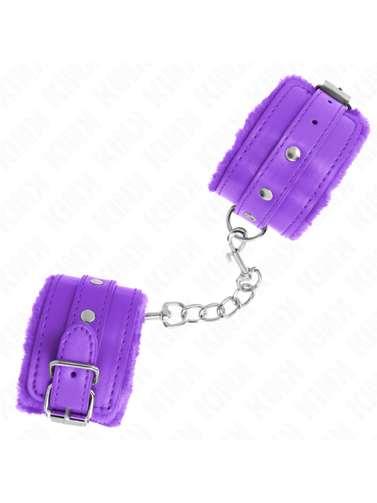 KINK - MUÑEQUERAS FORRADAS PREMIUM VIOLETA CON CORREA VIOLETA AJUSTABLE 17-29 CM X 6 CM