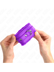 KINK - MUÑEQUERAS FORRADAS PREMIUM VIOLETA CON CORREA VIOLETA AJUSTABLE 17-29 CM X 6 CM