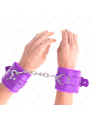 KINK - MUÑEQUERAS FORRADAS CON AGUJEROS CUADRADOS VIOLETA Y CORREA VIOLETA AJUSTABLE 17-29 CM X 6 CM