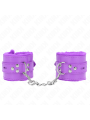 KINK - MUÑEQUERAS FORRADAS CON AGUJEROS CUADRADOS VIOLETA Y CORREA VIOLETA AJUSTABLE 17-29 CM X 6 CM