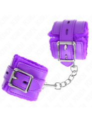 KINK - MUÑEQUERAS FORRADAS CON AGUJEROS CUADRADOS VIOLETA Y CORREA VIOLETA AJUSTABLE 17-29 CM X 6 CM