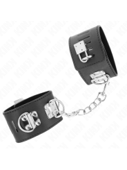 KINK - MUÑEQUERAS MULTIPOSICIÓN CON CIERRE CANDADO NEGRO AJUSTABLE 16-23 CM X 5.5 CM