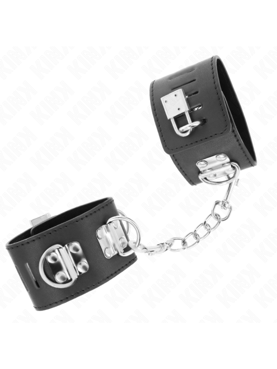 KINK - MUÑEQUERAS MULTIPOSICIÓN CON CIERRE CANDADO NEGRO AJUSTABLE 16-23 CM X 5.5 CM