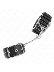 KINK - MUÑEQUERAS FINAS EN FORMA DE BISAGRA NEGRO AJUSTABLE 16-22 CM X 3.5 CM