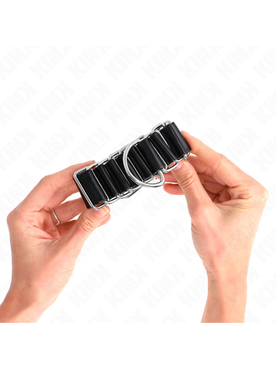 KINK - MUÑEQUERAS FINAS EN FORMA DE BISAGRA NEGRO AJUSTABLE 16-22 CM X 3.5 CM