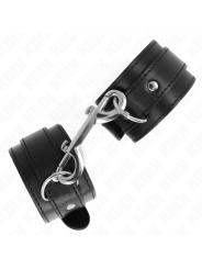 KINK - MUÑEQUERAS SIMPLES CON FILA DE REMACHES NEGRO AJUSTABLE 17-28 CM X 5 CM