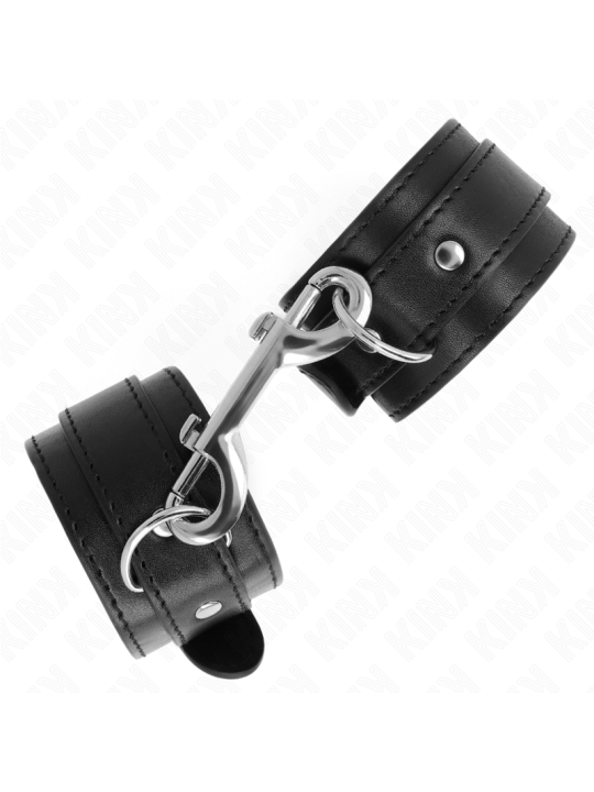 KINK - MUÑEQUERAS SIMPLES CON FILA DE REMACHES NEGRO AJUSTABLE 17-28 CM X 5 CM
