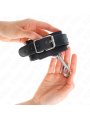 KINK - MUÑEQUERAS SIMPLES CON FILA DE REMACHES Y HEBILLA GRANDE NEGRO AJUSTABLE 17-28 CM X 5 CM