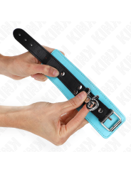 KINK - MUÑEQUERAS CON CIERRE PREMIUM NEGRO / AZUL AJUSTABLE 21-28 CM X 5.5 CM