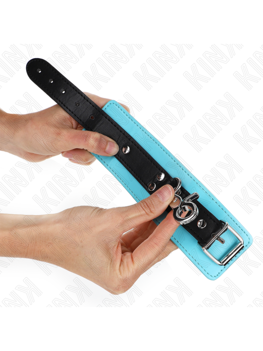 KINK - MUÑEQUERAS CON CIERRE PREMIUM NEGRO / AZUL AJUSTABLE 21-28 CM X 5.5 CM