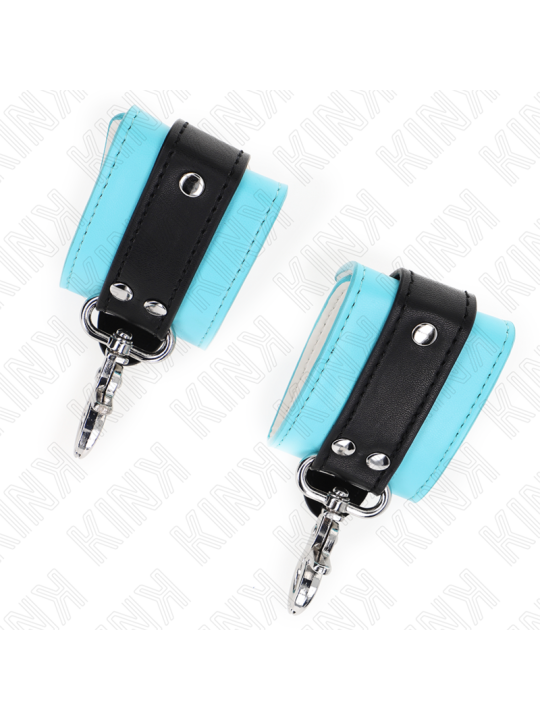KINK - MUÑEQUERAS CON CIERRE PREMIUM NEGRO / AZUL AJUSTABLE 21-28 CM X 5.5 CM