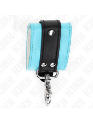 KINK - MUÑEQUERAS CON CIERRE PREMIUM NEGRO / AZUL AJUSTABLE 21-28 CM X 5.5 CM