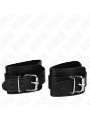 KINK - MUÑEQUERAS ESTILO MAZMORRA CON CERRADURA NEGRO AJUSTABLE 21-28 CM X 5.5 CM