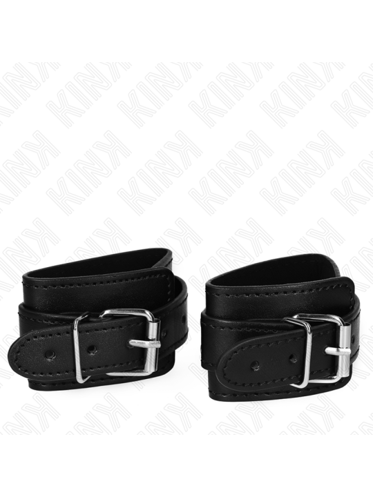 KINK - MUÑEQUERAS ESTILO MAZMORRA CON CERRADURA NEGRO AJUSTABLE 21-28 CM X 5.5 CM