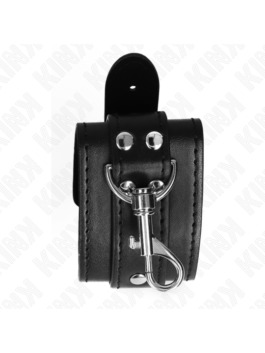 KINK - MUÑEQUERAS ESTILO MAZMORRA CON CERRADURA NEGRO AJUSTABLE 21-28 CM X 5.5 CM