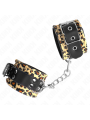 KINK - MUÑEQUERAS DE CUERO ESTILO LEOPARDO AJUSTABLE 18-29 CM X 5.5 CM