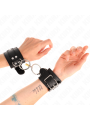 KINK - MUÑEQUERAS CON BLOQUEO DE CANDADO EN ANILLAS NEGRO AJUSTABLE 20-28 CM X 5.5 CM