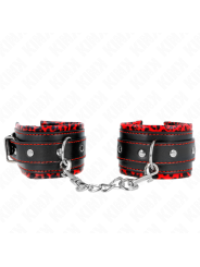 KINK - MUÑEQUERAS FORRADAS ROJO / NEGRO AJUSTABLE 17-29 CM X 6 CM