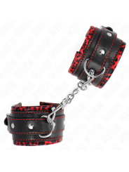 KINK - MUÑEQUERAS FORRADAS ROJO / NEGRO AJUSTABLE 17-29 CM X 6 CM