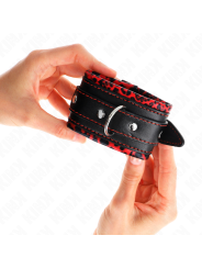 KINK - MUÑEQUERAS FORRADAS ROJO / NEGRO AJUSTABLE 17-29 CM X 6 CM