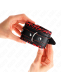 KINK - MUÑEQUERAS FORRADAS ROJO / NEGRO AJUSTABLE 17-29 CM X 6 CM