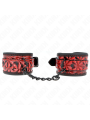 KINK - MUÑEQUERAS CON PATRÓN DE DIAMANTES ROJO OSCURO AJUSTABLE 17-26 CM X 5.5 CM