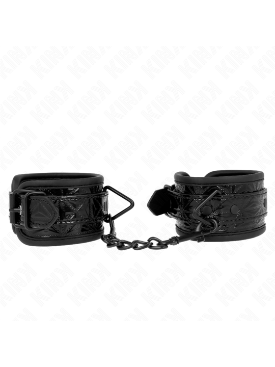 KINK - MUÑEQUERAS CON PATRÓN DE DIAMANTES NEGRO AJUSTABLE 17-26 CM X 5.5 CM