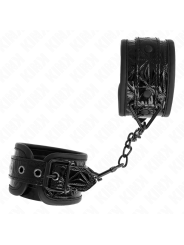 KINK - MUÑEQUERAS CON PATRÓN DE DIAMANTES NEGRO AJUSTABLE 17-26 CM X 5.5 CM