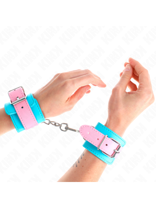 KINK - MUÑEQUERAS CHIC AZUL / ROSA AJUSTABLE 16-28 CM X 5 CM