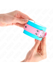 KINK - MUÑEQUERAS CHIC AZUL / ROSA AJUSTABLE 16-28 CM X 5 CM