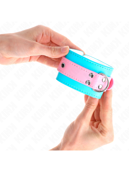 KINK - MUÑEQUERAS CHIC AZUL / ROSA AJUSTABLE 16-28 CM X 5 CM
