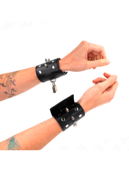 KINK - MUÑEQUERAS ESTILO PUNK CON PINCHOS 25 X 6 CM