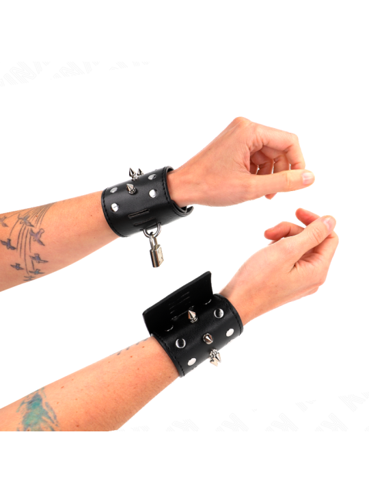 KINK - MUÑEQUERAS ESTILO PUNK CON PINCHOS 25 X 6 CM