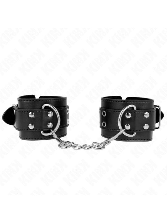 KINK - MUÑEQUERAS CON DOBLE LÍNEA DE TACHUELAS NEGRO AUSTABLE 19-26 CM