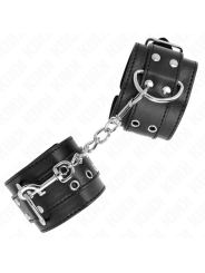 KINK - MUÑEQUERAS CON DOBLE LÍNEA DE TACHUELAS NEGRO AUSTABLE 19-26 CM
