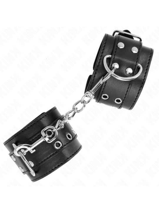 KINK - MUÑEQUERAS CON DOBLE LÍNEA DE TACHUELAS NEGRO AUSTABLE 19-26 CM