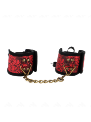 KINK - MUÑEQUERAS DISEÑO ESCÁNDALO ROJO-NEGRO DETALLE LAZO 24.5 CM X 6.5 CM