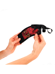 KINK - MUÑEQUERAS DISEÑO ESCÁNDALO ROJO-NEGRO DETALLE LAZO 24.5 CM X 6.5 CM