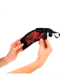KINK - MUÑEQUERAS DISEÑO ESCÁNDALO ROJO-NEGRO DETALLE LAZO 24.5 CM X 6.5 CM