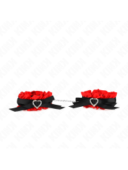 KINK - MUÑEQUERAS ELÁSTICAS DE ENCAJE CON DETALLE CORAZÓN ROJO AJUSTABLE 22-35 CM