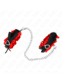 KINK - MUÑEQUERAS ELÁSTICAS DE ENCAJE CON DETALLE CORAZÓN ROJO AJUSTABLE 22-35 CM